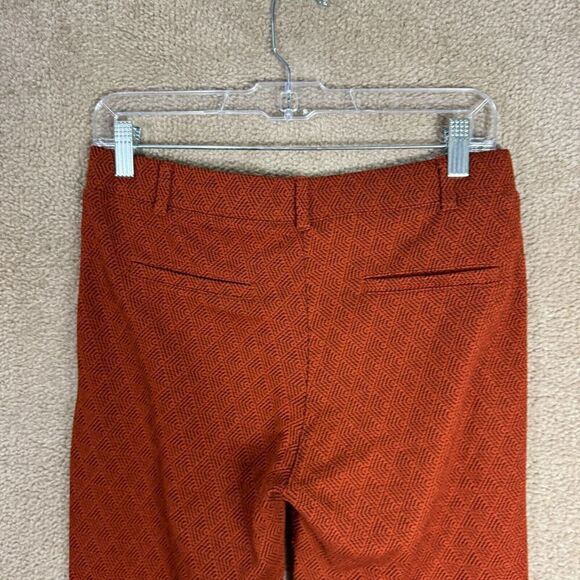 Betabrand Dress Yoga‎ Pants Petite Medium Rust Jacquard Diamond Pull On Straight - Picture 9 of 12